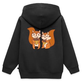 Wildtiere - Kinder Premium Organic Zip Hoodie - Schwarz - Hinten - AI Model Kid Male (0cm)