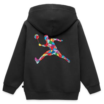 Badminton Badminton Players Men Kids Badminton - Kids Premium Organic Zip-up Hoodie - black - Back - AI Model Kid Male (0cm)