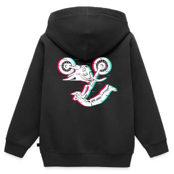 Motocross Moto Enfants Garçons Dirt Biker Hommes - Sweat Premium à capuche zippé enfant bio - noir - Dos - AI Model Kid Male (0cm)