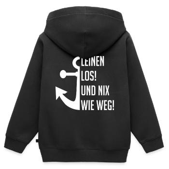Leinen los! - Kinder Premium Organic Zip Hoodie - Schwarz - Hinten - AI Model Kid Male (0cm)