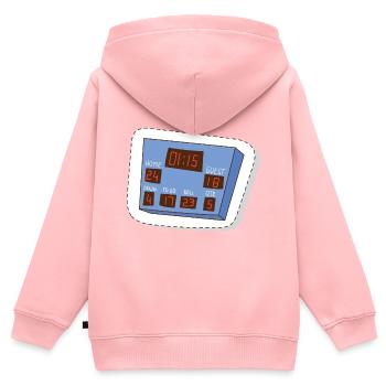Ballsport - Kinder Premium Organic Zip Hoodie - Rosa - Hinten - AI Model Kid Female (0cm)