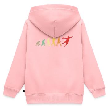 Darwin Evolution für Volleyballer 🏐 - Kinder Premium Organic Zip Hoodie - Rosa - Hinten - AI Model Kid Female (0cm)