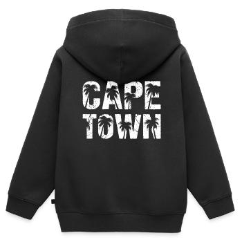 Cape Town Palmen Kapstadt - Kinder Premium Organic Zip Hoodie - Schwarz - Hinten - AI Model Kid Male (0cm)