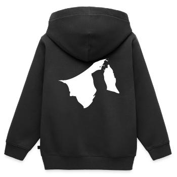 Drapeau de carte de Brunei - Sweat Premium à capuche zippé enfant bio - noir - Dos - AI Model Kid Male (0cm)