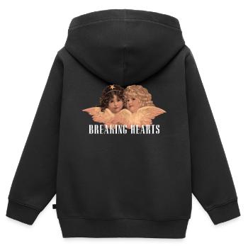 Herzen brechen - Kinder Premium Organic Zip Hoodie - Schwarz - Hinten - AI Model Kid Male (0cm)
