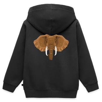 Wildtiere - Kinder Premium Organic Zip Hoodie - Schwarz - Hinten - AI Model Kid Male (0cm)