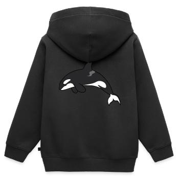 Meerestiere - Kinder Premium Organic Zip Hoodie - Schwarz - Hinten - AI Model Kid Male (0cm)