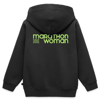 Marathon Woman - Anpassbare - Kinder Premium Organic Zip Hoodie - Schwarz - Hinten - AI Model Kid Male (0cm)