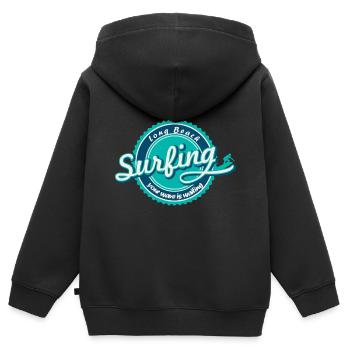 Wassersport - Kinder Premium Organic Zip Hoodie - Schwarz - Hinten - AI Model Kid Male (0cm)