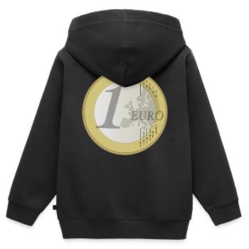 Euro - Kinder Premium Organic Zip Hoodie - Schwarz - Hinten - AI Model Kid Male (0cm)