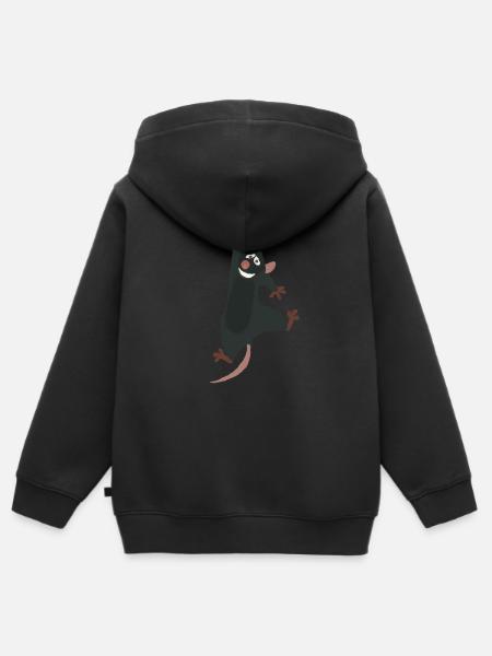 Mouse Grafik Maus Haustier - Kinder Premium Organic Zip Hoodie - Schwarz