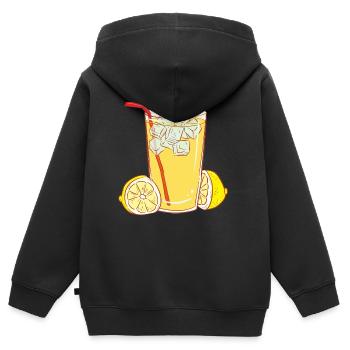 citron lime citron veggie Veggie agrumes - Sweat Premium à capuche zippé enfant bio - noir - Dos - AI Model Kid Male (0cm)