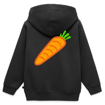 carrots moehren karotten ruebe veggie gemuese vege - Kinder Premium Organic Zip Hoodie - Schwarz - Hinten - AI Model Kid Male (0cm)