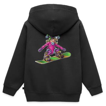 Little baby snowboarder 1 - Kids Premium Organic Zip-up Hoodie - black - Back - AI Model Kid Male (0cm)