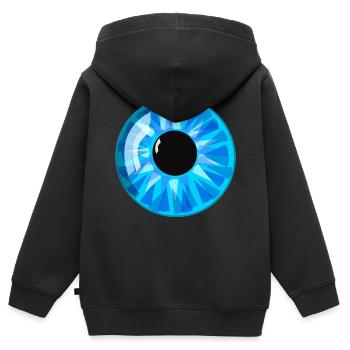 Auge - Kinder Premium Organic Zip Hoodie - Schwarz - Hinten - AI Model Kid Male (0cm)