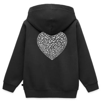 Diamanten Herz - Kinder Premium Organic Zip Hoodie - Schwarz - Hinten - AI Model Kid Male (0cm)
