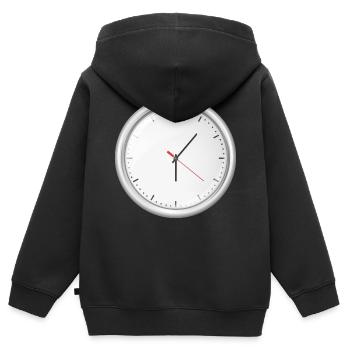 horloge montre clock time hourglass sabuhr88 - Sweat Premium à capuche zippé enfant bio - noir - Dos - AI Model Kid Male (0cm)