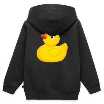 Badeente - Kinder Premium Organic Zip Hoodie - Schwarz - Hinten - AI Model Kid Male (0cm)