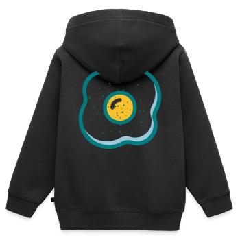 Spiegelei - Kinder Premium Organic Zip Hoodie - Schwarz - Hinten - AI Model Kid Male (0cm)