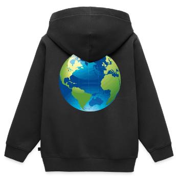 Globe - Globe - Sweat Premium à capuche zippé enfant bio - noir - Dos - AI Model Kid Male (0cm)