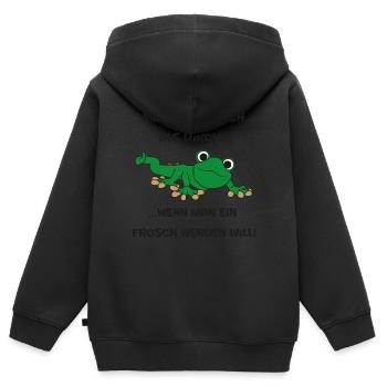 Lurch - Kinder Premium Organic Zip Hoodie - Schwarz - Hinten - AI Model Kid Male (0cm)