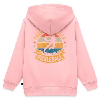 Grab your balls we're going Pickleball Humor - Kids Premium Organic Zip-up Hoodie - rose - Back - AI Model Kid Female (0cm)
