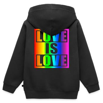 Love is love - Kinder Premium Organic Zip Hoodie - Schwarz - Hinten - AI Model Kid Male (0cm)