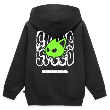 Super vitesse - Sweat Premium à capuche zippé enfant bio - noir - Dos - AI Model Kid Male (0cm)