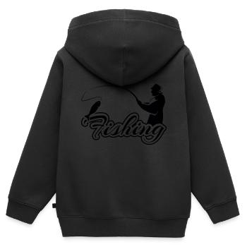 Wassersport - Kinder Premium Organic Zip Hoodie - Schwarz - Hinten - AI Model Kid Male (0cm)
