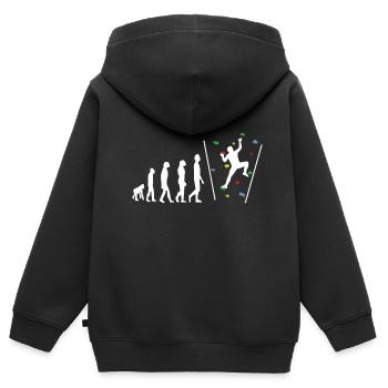 Bouldering Bouldern Evelution - Sweat Premium à capuche zippé enfant bio - noir - Dos - AI Model Kid Male (0cm)