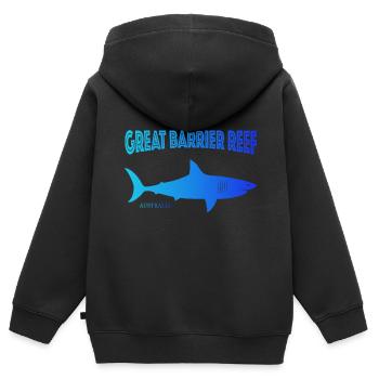 Grande barrière de corail - Sweat Premium à capuche zippé enfant bio - noir - Dos - AI Model Kid Male (0cm)