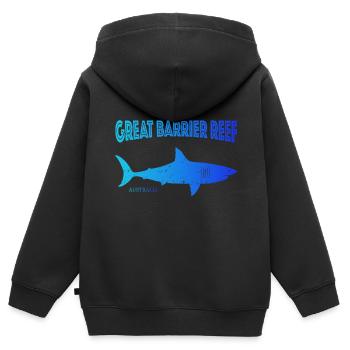 Grande barrière de corail - Sweat Premium à capuche zippé enfant bio - noir - Dos - AI Model Kid Male (0cm)