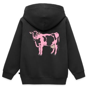 Kuh Rind Milchkuh rosa Bauernhof - Kinder Premium Organic Zip Hoodie - Schwarz - Hinten - AI Model Kid Male (0cm)