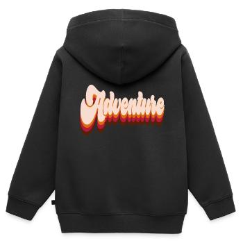 Aventure - Sweat Premium à capuche zippé enfant bio - noir - Dos - AI Model Kid Male (0cm)