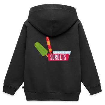 Sommer - Kinder Premium Organic Zip Hoodie - Schwarz - Hinten - AI Model Kid Male (0cm)