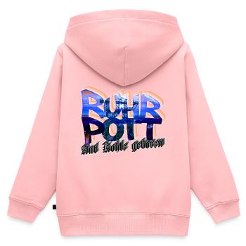 Ruhrpott - Auf Kohle geboren - Kinder Premium Organic Zip Hoodie - Rosa - Hinten - AI Model Kid Female (0cm)