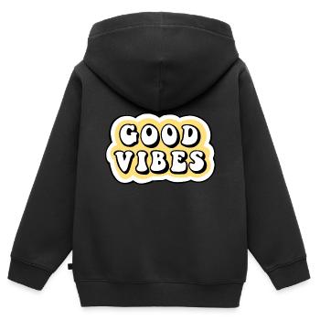 Gute Laune - Kinder Premium Organic Zip Hoodie - Schwarz - Hinten - AI Model Kid Male (0cm)