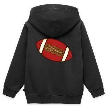 Ballsport - Kinder Premium Organic Zip Hoodie - Schwarz - Hinten - AI Model Kid Male (0cm)