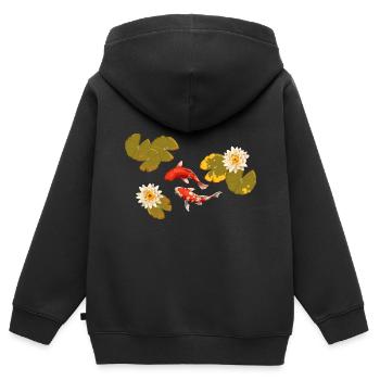 Meerestiere - Kinder Premium Organic Zip Hoodie - Schwarz - Hinten - AI Model Kid Male (0cm)