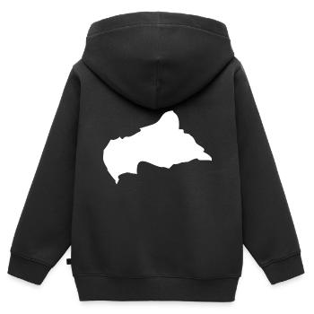 Zentralafrikanische Republik Landkarte Flagge - Kinder Premium Organic Zip Hoodie - Schwarz - Hinten - AI Model Kid Male (0cm)