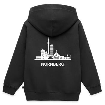 Nürnberg, weiß - Kinder Premium Organic Zip Hoodie - Schwarz - Hinten - AI Model Kid Male (0cm)