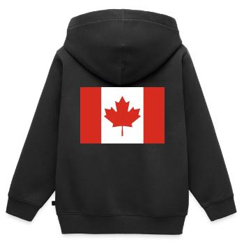 Kanada Flagge Wappen - Kinder Premium Organic Zip Hoodie - Schwarz - Hinten - AI Model Kid Male (0cm)