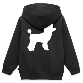Pudel Geschenk - Kinder Premium Organic Zip Hoodie - Schwarz - Hinten - AI Model Kid Male (0cm)
