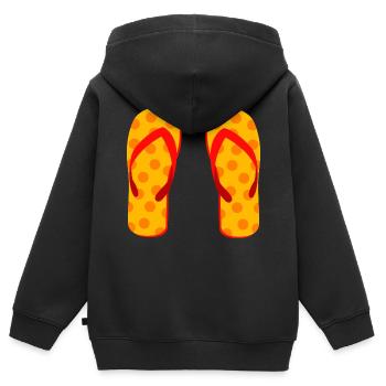 beach strand summer sommer vacation urlaub131 - Kinder Premium Organic Zip Hoodie - Schwarz - Hinten - AI Model Kid Male (0cm)