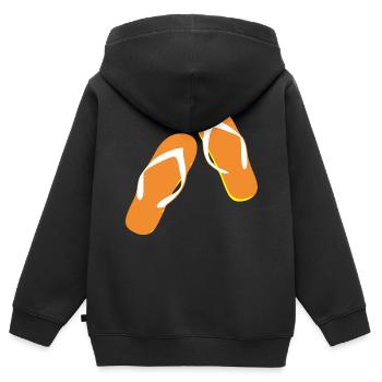 beach strand summer sommer vacation urlaub301 - Kinder Premium Organic Zip Hoodie - Schwarz - Hinten - AI Model Kid Male (0cm)