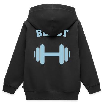Tier. Paar. Fitnessstudio. heben - Kinder Premium Organic Zip Hoodie - Schwarz - Hinten - AI Model Kid Male (0cm)