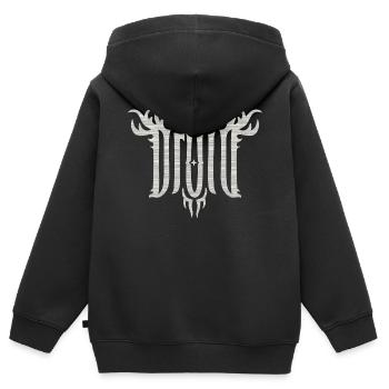 Druide - Sweat Premium à capuche zippé enfant bio - noir - Dos - AI Model Kid Male (0cm)