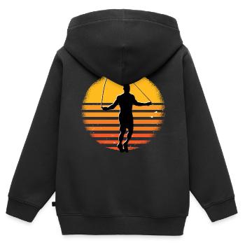 Rope jumper - Kinder Premium Organic Zip Hoodie - Schwarz - Hinten - AI Model Kid Male (0cm)
