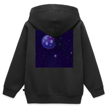 Neptune - Sweat Premium à capuche zippé enfant bio - noir - Dos - AI Model Kid Male (0cm)