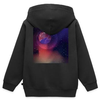 Vénus - Sweat Premium à capuche zippé enfant bio - noir - Dos - AI Model Kid Male (0cm)